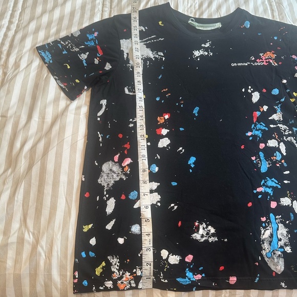 OFF WHITE Main Label Virgil Abloh Paint Splatter Shirt Mens Size XXL - Picture 9 of 15